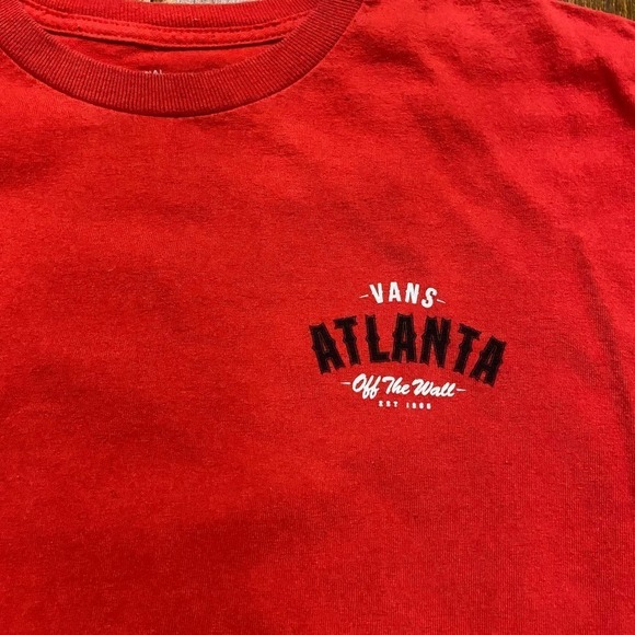 Vans Off The Wall Atlanta Skateboarding Chapter Red Black T-Shirt Men's Medium - Picture 2 of 8